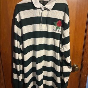 Polo by Ralph Lauren Green and White Rugby Shirt